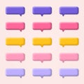 3d Speech bubble icon set. Chat box collection. Talk, text message, dialog colorful banners.